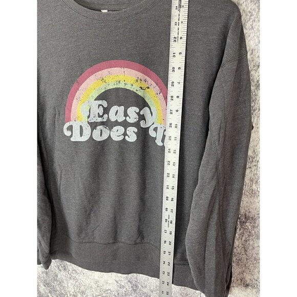 Wildfox Women's Graphic soft "Easy Does It" Charcoal Sweatshirt Sz M MSRP $108 - Picture 10 of 16